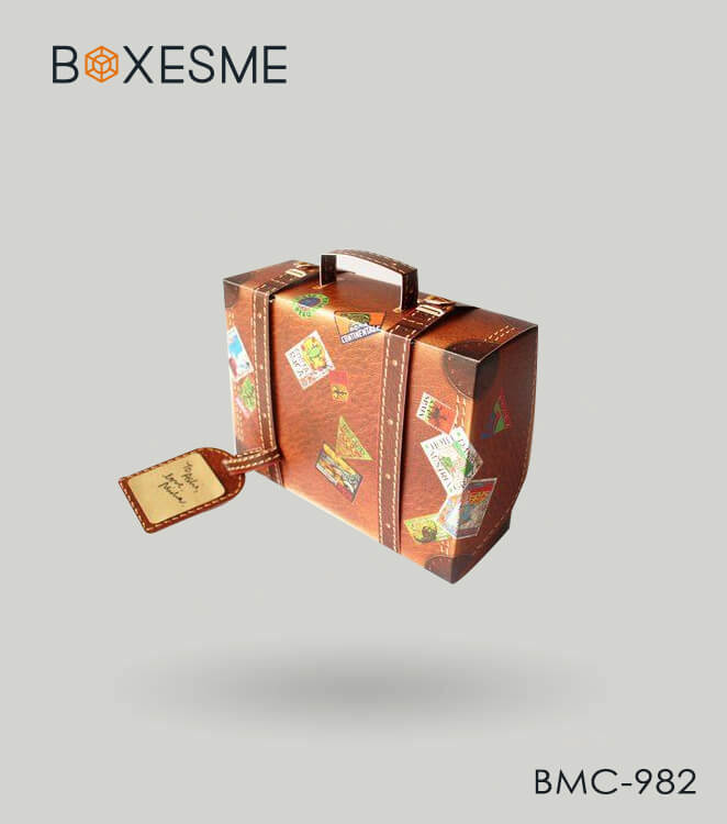 Luxury Custom Heart Folding Suitcase Gift Box 2 Tier Gift Box with Handle  Happy Birthday Folding